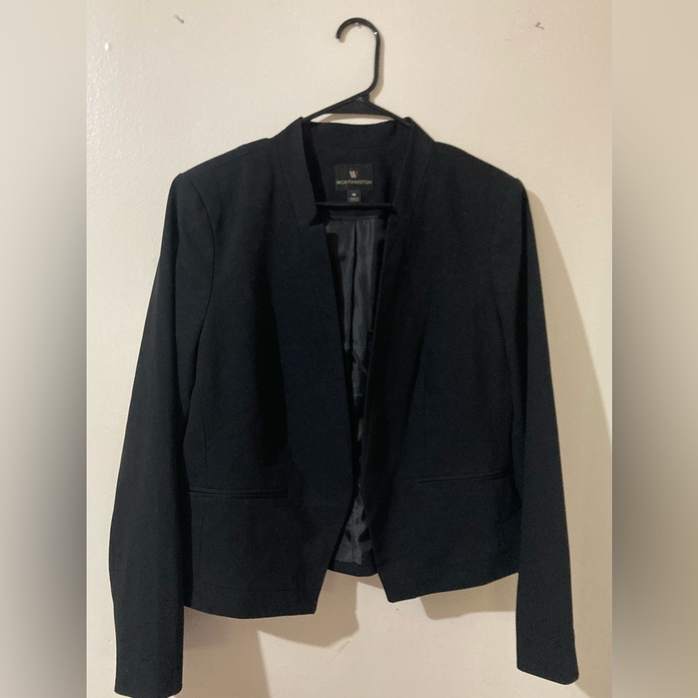Worthington Black Open-Front Blazer